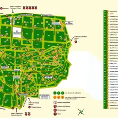 Plan du cimetière du Père Lachaise, avec ses divisions, monuments et allées.