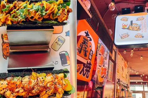 Délicieux sandwichs au nori et ambiance japonaise chez Noori Paris. Lanternes, néons et sourires adorables.
