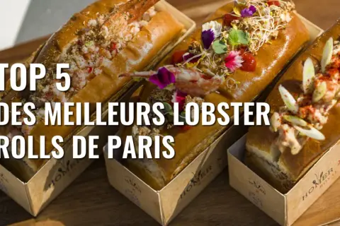 Trois lobster rolls gourmands, garniture généreuse, présentés dans leurs boîtes. Le meilleur de Paris !