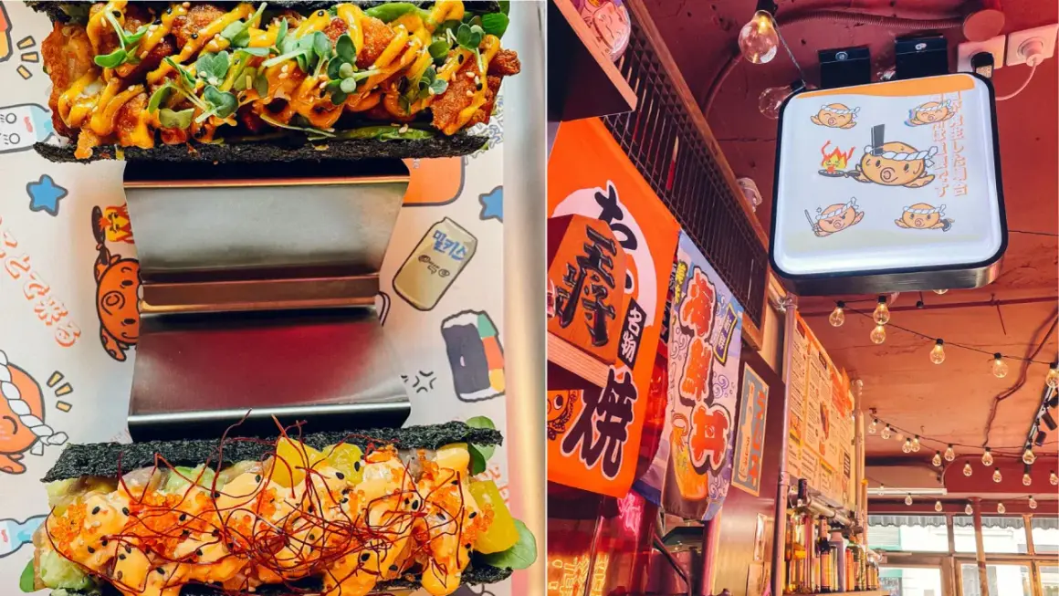 Délicieux sandwichs au nori et ambiance japonaise chez Noori Paris. Lanternes, néons et sourires adorables.